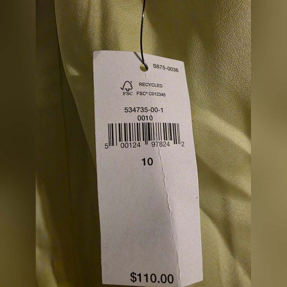 Banana Republic Factory Lime Green Silky Midi Dress SZ 10 - Picture 2 of 9